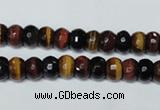 CTE200 15.5 inches 4*6mm faceted rondelle red & yellow tiger eye beads