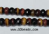 CTE201 15.5 inches 5*8mm faceted rondelle red & yellow tiger eye beads