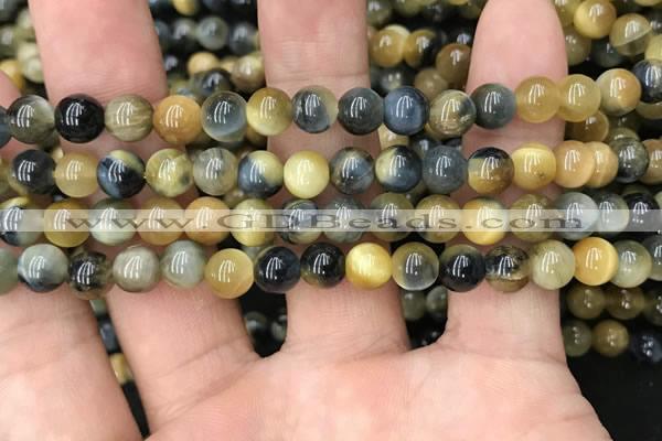 CTE2016 15.5 inches 8mm round golden & blue tiger eye beads wholesale