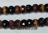 CTE202 15.5 inches 7*10mm faceted rondelle red & yellow tiger eye beads