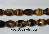 CTE206 15.5 inches 6*8mm faceted rice yellow tiger eye beads