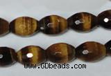 CTE208 15.5 inches 10*14mm faceted rice yellow tiger eye beads