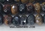 CTE2101 15.5 inches 4*6mm faceted rondelle AB-color mixed tiger eye beads