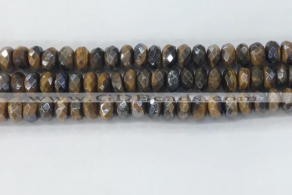 CTE2112 6*10mm faceted rondelle AB-color yellow tiger eye beads