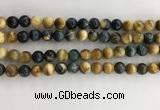 CTE2121 15.5 inches 8mm round golden & blue tiger eye beads