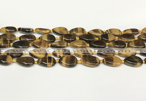 CTE2130 15.5 inches 13*18mm flat teardrop yellow tiger eye beads