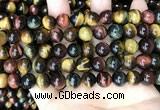 CTE2203 15.5 inches 10mm round mixed tiger eye gemstone beads