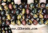 CTE2206 15.5 inches 16mm round mixed tiger eye gemstone beads