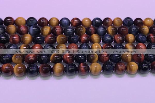 CTE2220 15.5 inches 8mm round colorful tiger eye gemstone beads