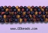 CTE2221 15.5 inches 10mm round colorful tiger eye gemstone beads