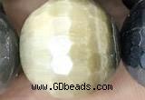 CTE2264 15 inches 14mm faceted round AB-color golden & blue tiger eye beads