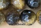 CTE2266 15 inches 8mm faceted round AB-color yellow tiger eye beads