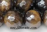 CTE2273 15 inches 12mm faceted round AB-color yellow tiger eye beads