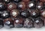 CTE2280 15 inches 6mm faceted round AB-color red tiger eye beads