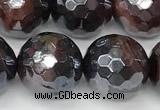 CTE2283 15 inches 12mm faceted round AB-color red tiger eye beads