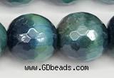 CTE2291 15 inches 12mm faceted round AB-color green tiger eye beads