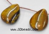 CTE23 20*28mm flat teardrop yellow tiger eye beads Wholesale