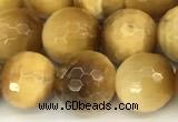 CTE2316 15 inches 8mm faceted round golden tiger eye beads