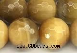 CTE2318 15 inches 12mm faceted round golden tiger eye beads