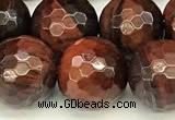 CTE2323 15 inches 12mm faceted round red tiger eye beads