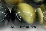 CTE2367 15 inches 14mm round golden & blue tiger eye beads