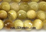 CTE2388 15 inches 6mm faceted round golden tiger eye beads