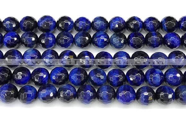 CTE2401 15 inches 10mm facted round blue tiger eye beads