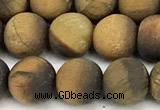 CTE2456 15 inches 6mm round matte yellow tiger eye beads