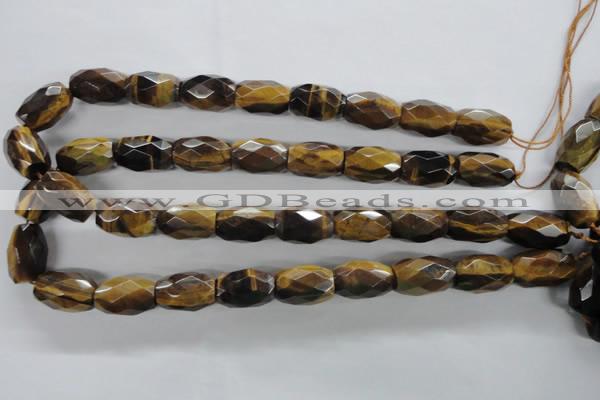 CTE334 15.5 inches 13*20mm faceted drum yellow tiger eye gemstone beads