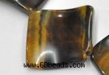 CTE38 15.5 inches 30*30mm twisted square blue tiger eye beads wholesale