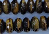 CTE405 15.5 inches 10*18mm faceted rondelle yellow tiger eye beads