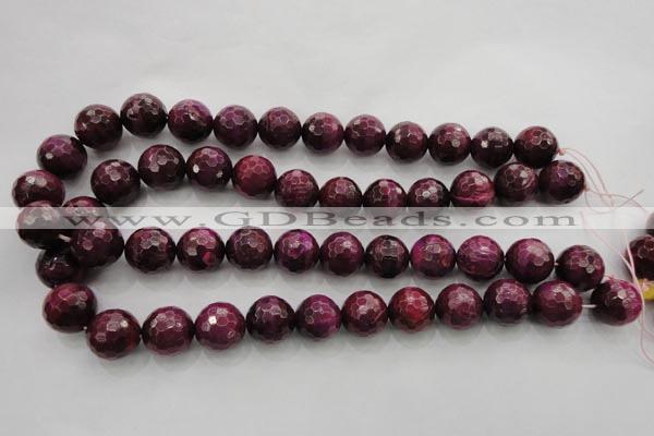 CTE476 15.5 inches 16mm faceted round red tiger eye beads wholesale