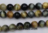 CTE552 15.5 inches 8mm round golden & blue tiger eye beads