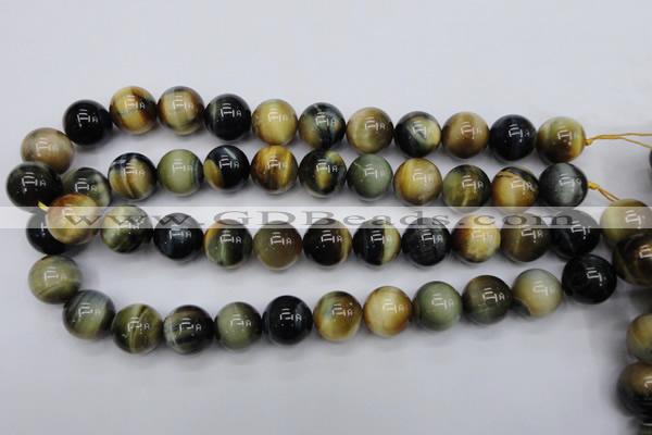 CTE557 15.5 inches 18mm round golden & blue tiger eye beads