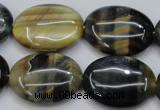 CTE572 15.5 inches 18*25mm oval golden & blue tiger eye beads