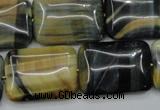 CTE578 15.5 inches 18*25mm rectangle golden & blue tiger eye beads