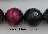 CTE588 15.5 inches 20mm faceted round colorful tiger eye beads