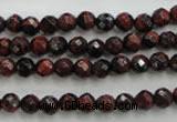 CTE701 15.5 inches 6mm faceted round red tiger eye beads