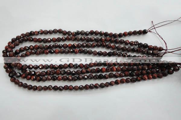 CTE701 15.5 inches 6mm faceted round red tiger eye beads