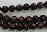 CTE702 15.5 inches 8mm faceted round red tiger eye beads