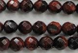 CTE703 15.5 inches 10mm faceted round red tiger eye beads