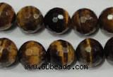 CTE756 15.5 inches 16mm faceted round yellow tiger eye beads wholesale