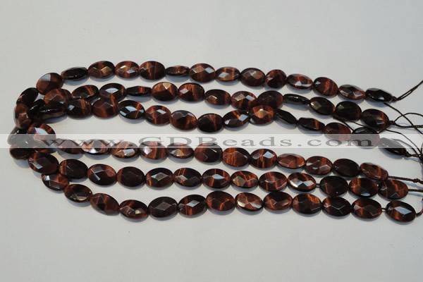 CTE872 15.5 inches 10*14mm faceted oval red tiger eye beads