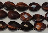 CTE882 15.5 inches 10*14mm faceted flat teardrop red tiger eye beads