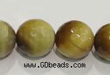 CTE907 15.5 inches 18mm faceted round golden tiger eye beads