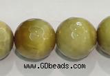 CTE908 15.5 inches 20mm faceted round golden tiger eye beads