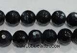 CTE923 15.5 inches 10mm faceted round silver tiger eye beads