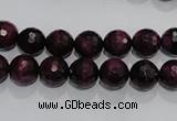 CTE971 15.5 inches 6mm faceted round dyed red tiger eye beads