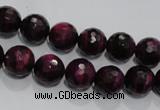 CTE972 15.5 inches 8mm faceted round dyed red tiger eye beads