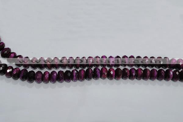 CTE982 15.5 inches 8*12mm faceted rondelle dyed red tiger eye beads